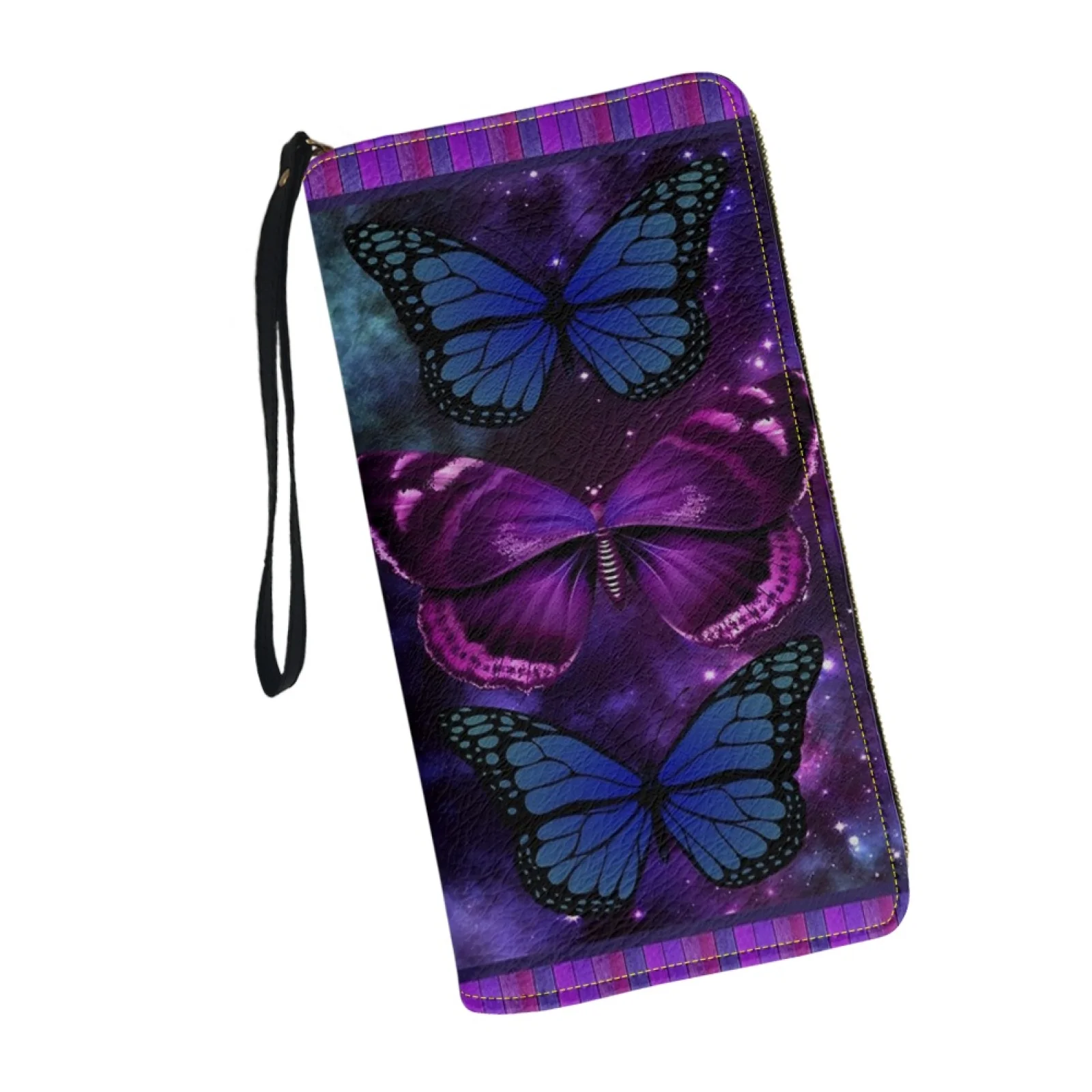 

Belidome Butterfly Wallet for Women Leather RFID Blocking Design Zip Around Card Holder Organizer Ladies Travel Clutch Wristlet