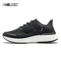 ONEMIX Black Running Shoes For Men Outdoor Women Athletic Sneakers Casual Sport Walking Shoes Travel Trekking Jogging Footwear