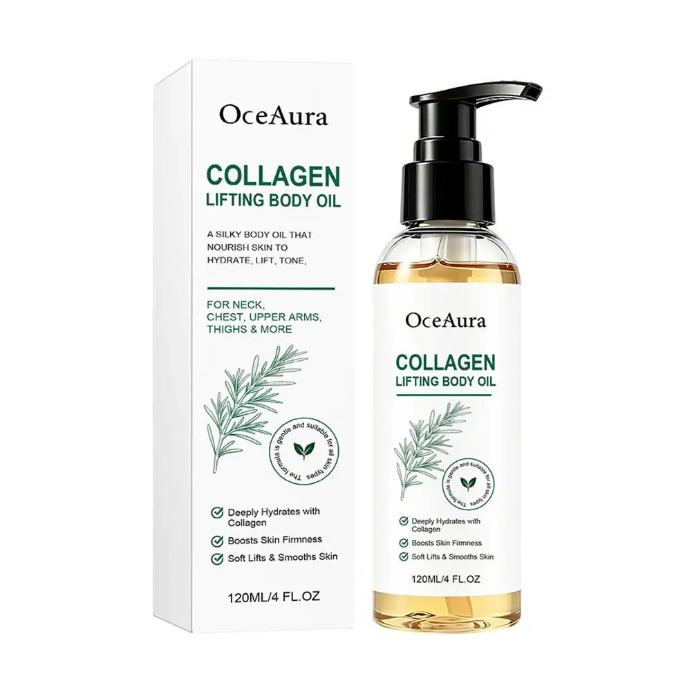 120ml Collagen Lifting Body Oil Rosemary Silky Nourishing Body Serum Oil Deep Hydration Boost Skin Firmness Smooth Skincare