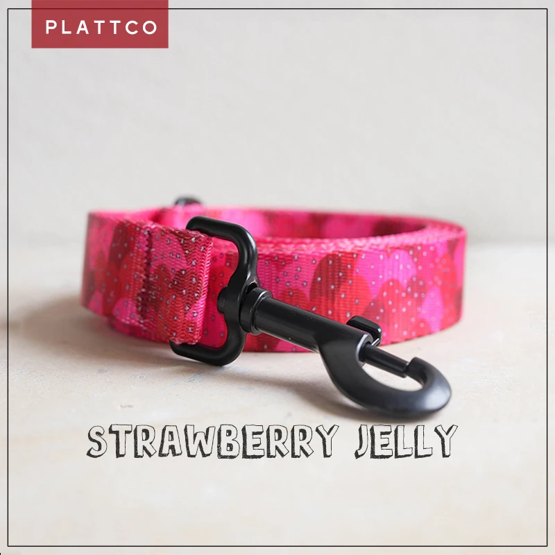 PLATTCO personalized STRAWBERRY JELLY dog leash imitation nylon puppy leash for small medium large pet 5 sizes PDL322