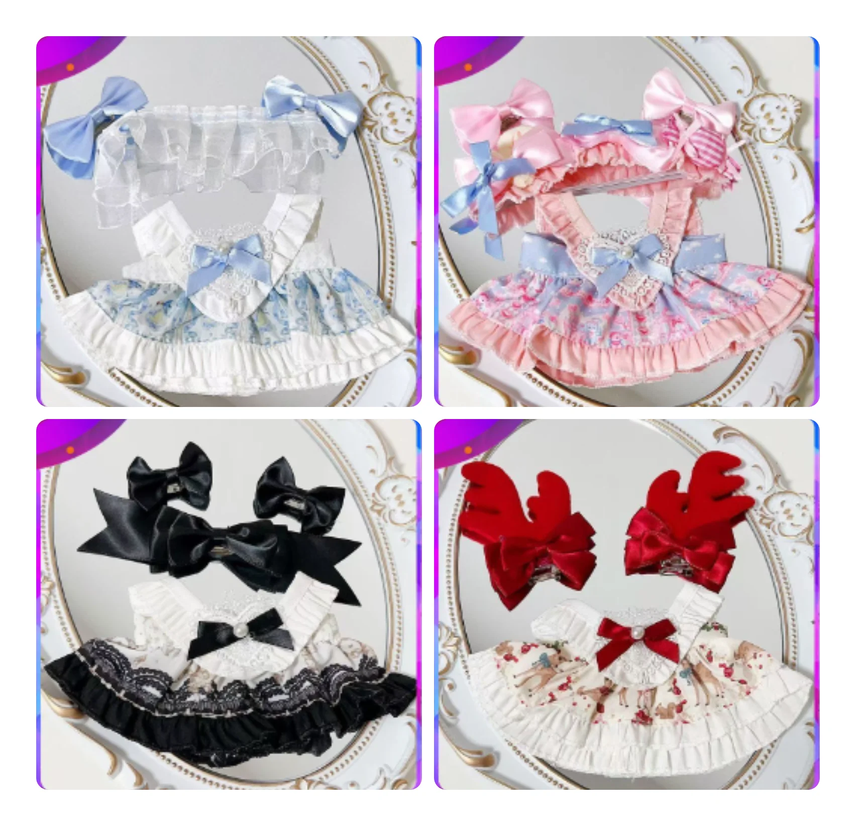 

Хлопковое платье для куклы Лолиты 20 см, милая одежда для кукол, наряд без атрибутов, кавайная одежда для плюшевых кукол, аксессуары для кукол 20 см