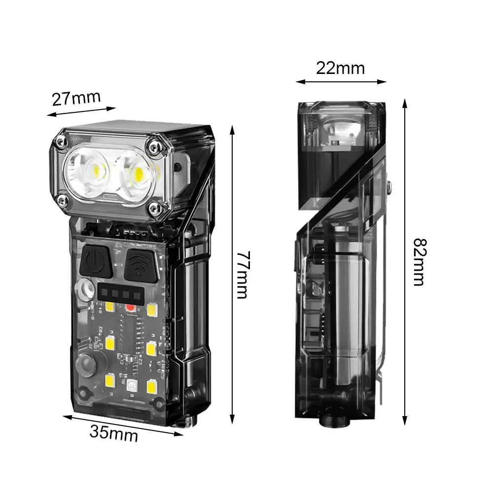 90° Rotatable keychain Flashlight Sensor Headlight 800LM Type-C Rechargeable Work Light With Magnet Clip Camping Lantern