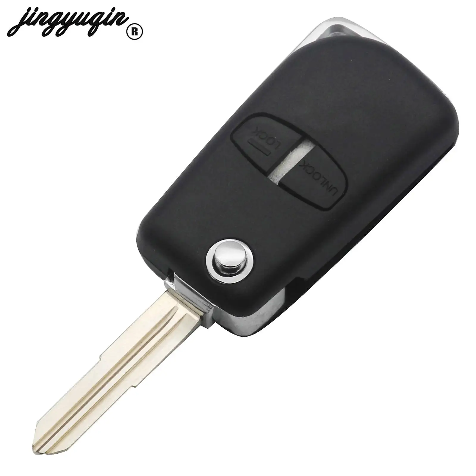 jingyuqin Modified Flip Remote Key Shell For Mitsubishi Pajero Sport Outlander Grandis LANCER-EX ASX MIT8/MIT11 Blade 2/3 Button