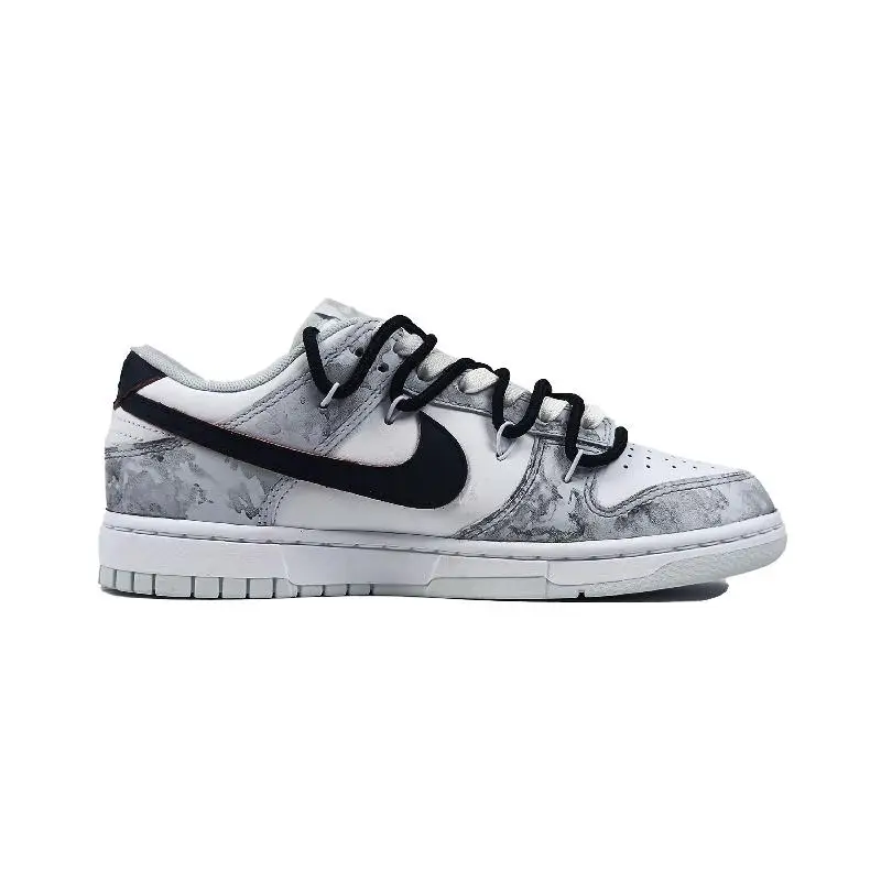 【Customize】Nike Dunk Skateboarding Shoes Unisex Low-top Gray Sneakers shoes HF0730-160