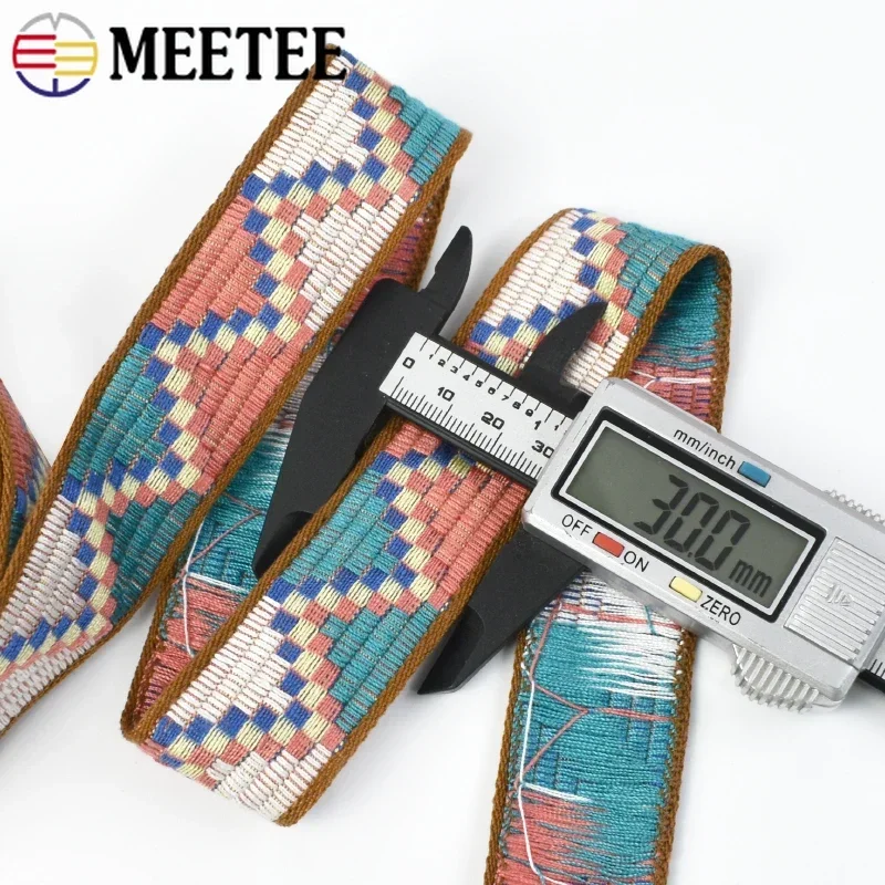 5/10M Meetee 30mm Polyester Jacquard Ribbon Webbing Braid Cotton Bag Strap By Meters Clothes Shoes Belt Band Sewing Material