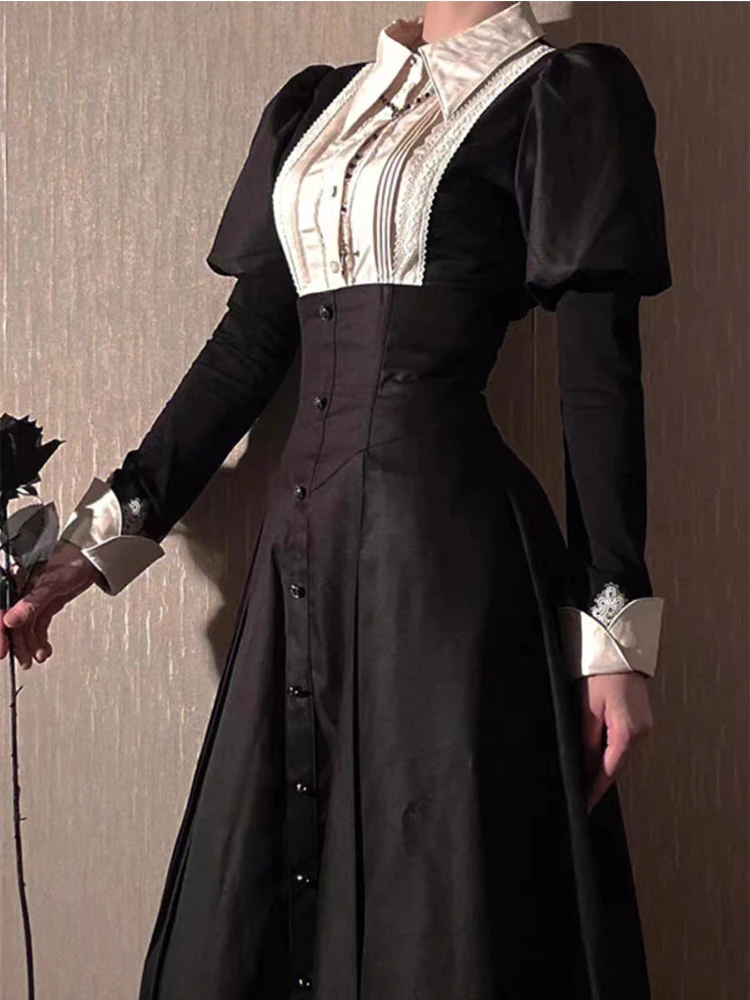 Donkere Gotische Stijl Halloween Cosplay Niche Jurk Vrouwen Lolita Lang