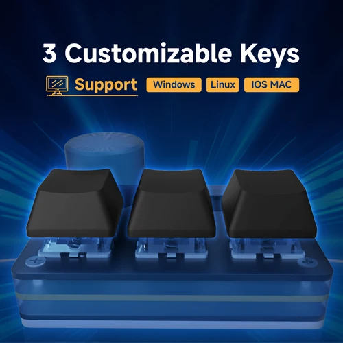 Imagen 2 del producto Teclado de juego O3C SayoDevice OSU O3C interruptores Hall de disparo rápido interruptores magnéticos perilla de teclado pantalla copia pasta Shotcut