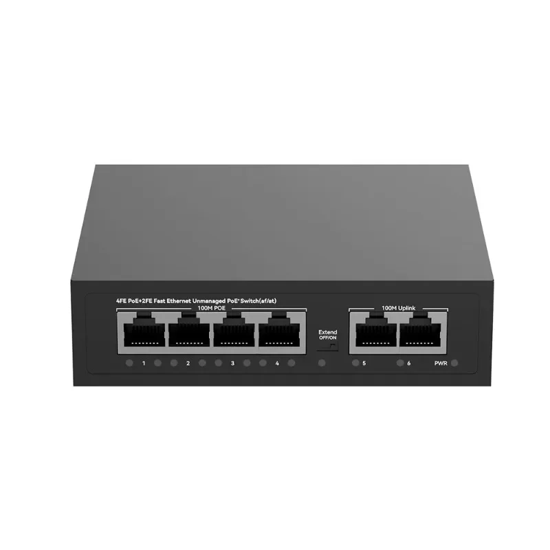 6‑Port RJ45 10/100Mbps POE Ethernet Switch IEEE802.3af/at Standard Network Equipment For CCTV IP Security Surveillance Camera