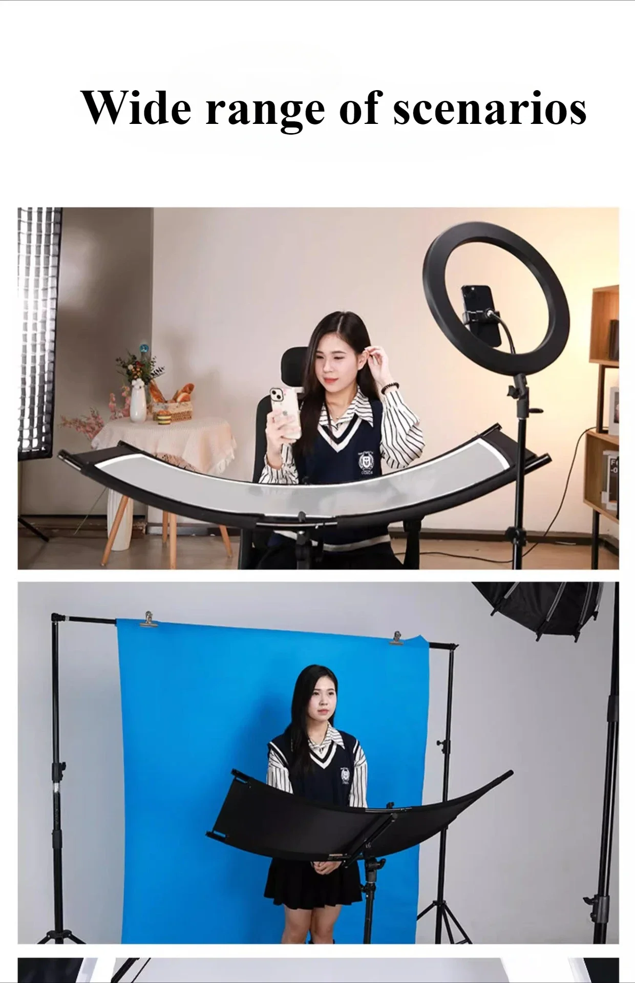 Photo Studio Kits U-type Reflector With Tripod Option for Photo Studio Studio Kits Photography Accessories