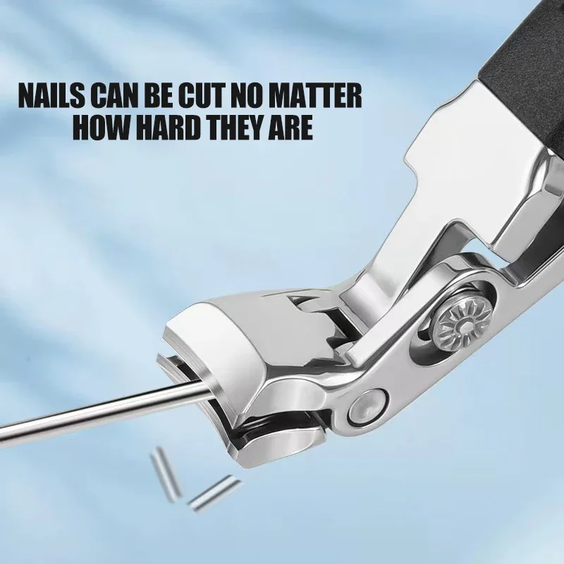 Obcinaczki do paznokci u stóp i paznokci, wytrzymałe obcinaczki do paznokci u stóp z długim uchwytem do grubych paznokci, dla kobiet i mężczyzn, długi uchwyt, czarne.