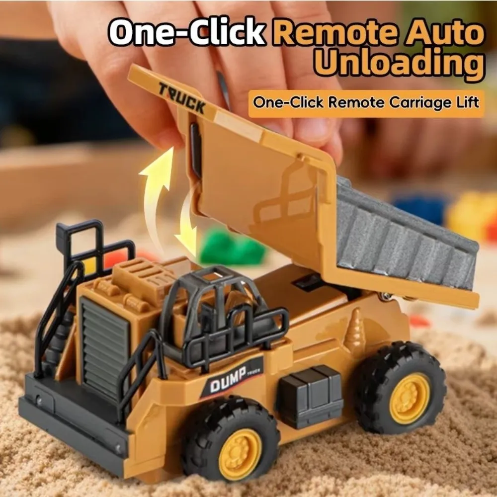Remote Control Remote Control Forklift Alloy Material 1:64 Scale Mini Excavator Variable Speed Sound Effects Dump Truck