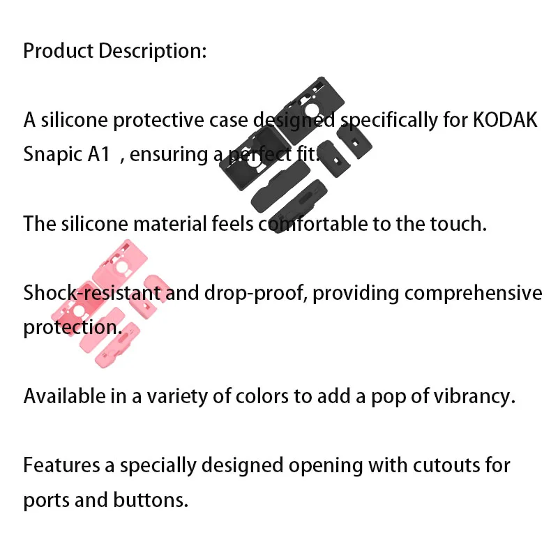 

Colorful silicone protective case for KODAK Snapic A1 Camera dustproof and shock-resistant
