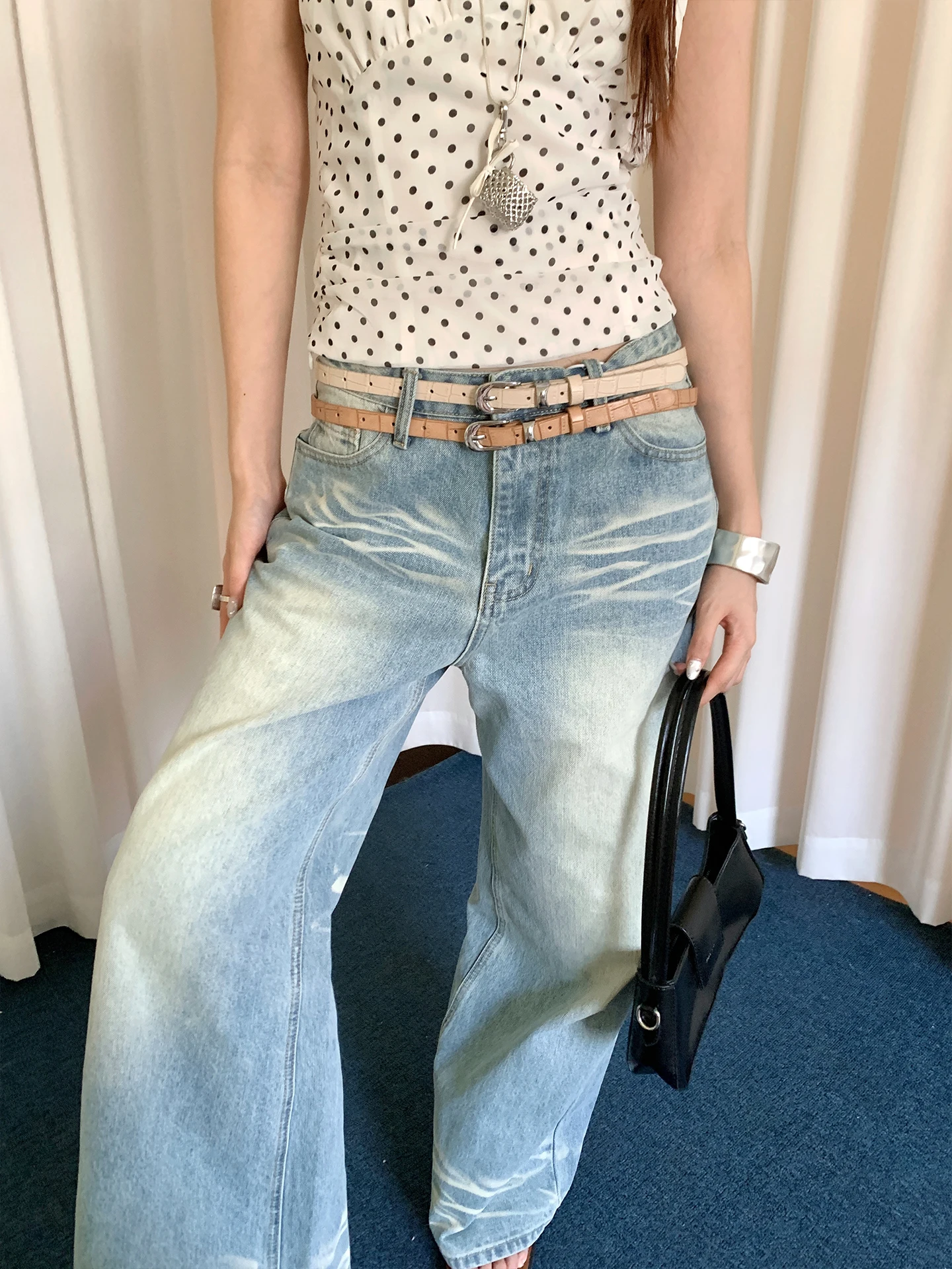 Vintage High-End Crocodile Pattern Narrow Waist Belt Women's Designer Metal Buckle Decorative Belt With Jeans Strap