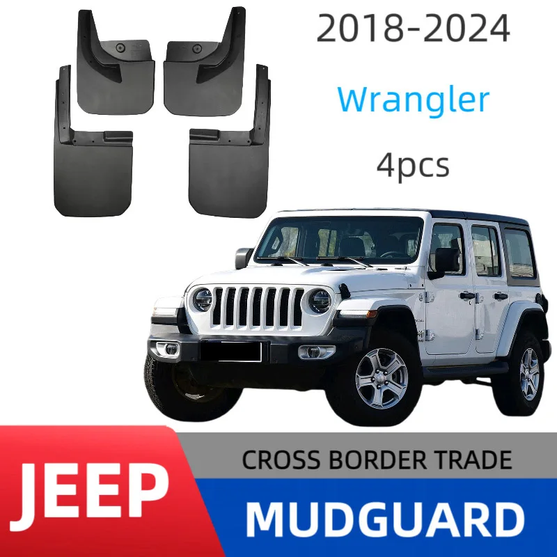 

For 18-24 Jeep Wrangler JL Mudguard Front and Rear Automotive Parts Splash Proof Cars Mudguard Mud Flap Wheel Guards Accessories