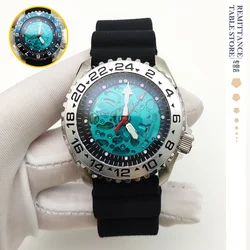 40 mm Men's Watch, Caliber NH70, Automatic Mechanical, Skeleton Dial Design, Rubber Strap