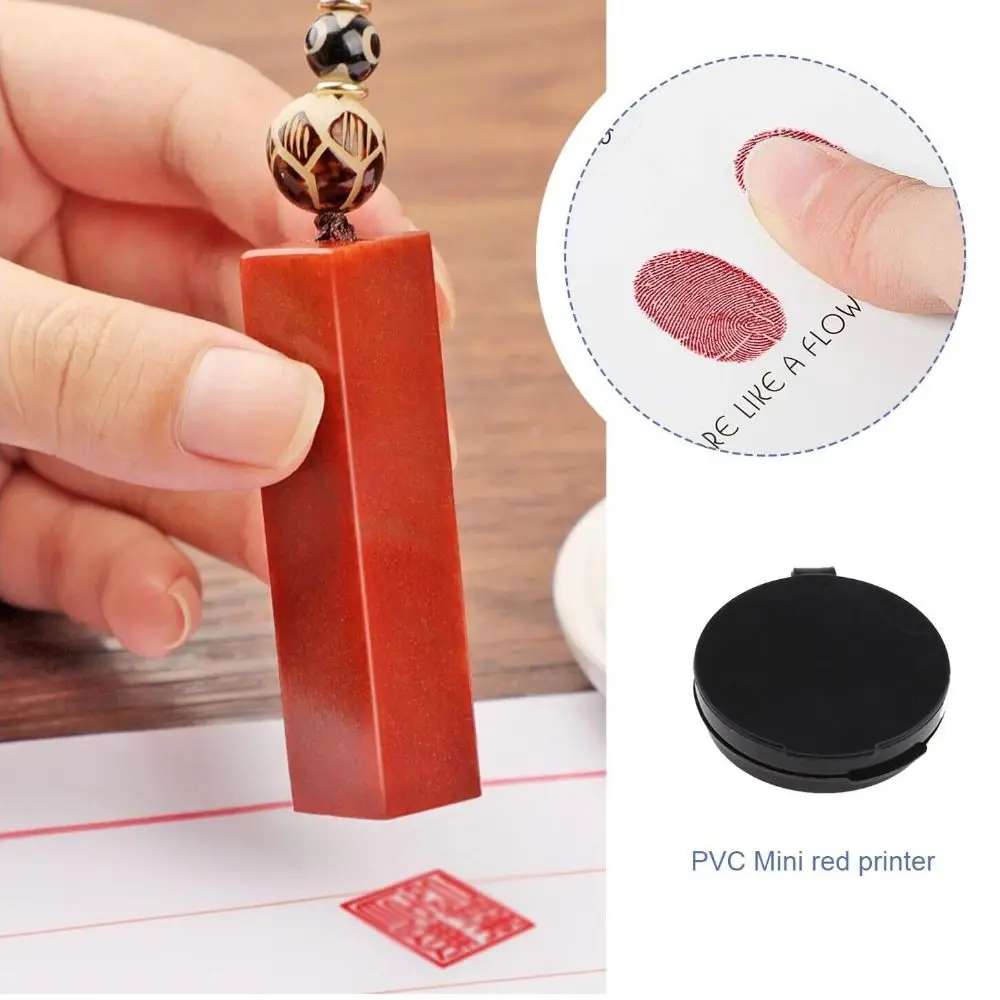 Art Decor Ink Pad Fingerprint Inkpad Red Stamp Pad Thumbprint Professional Finger Ink Pad