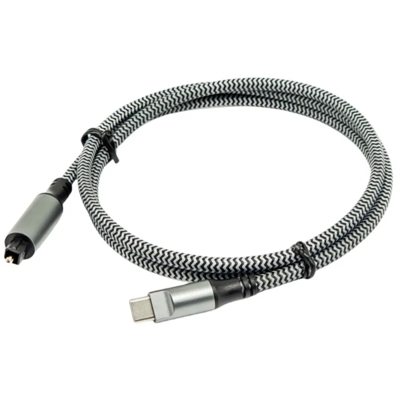 Cavo audio da USB C a ottico intrecciato Cavo ottico da USB C a Toslink da 3 piedi con connettore placcato in oro per TV/barra audio, Sony PS5
