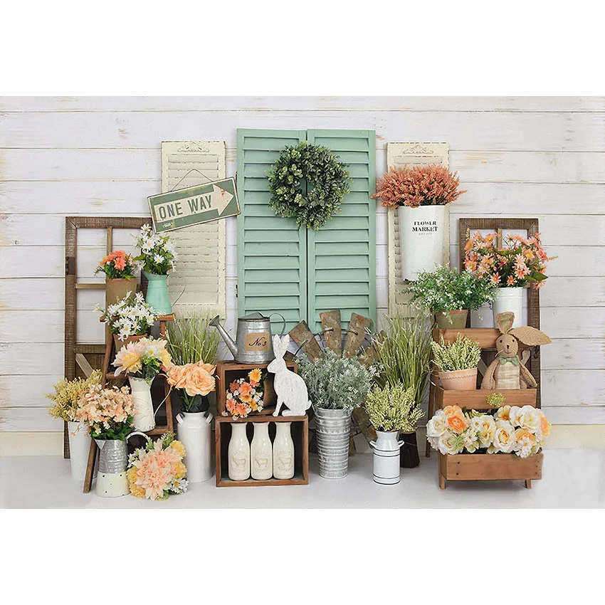 Mehofond กระต่าย1st Birthday Party การถ่ายภาพพื้นหลังฤดูใบไม้ผลิอีสเตอร์กระต่ายแครอททารกแรกเกิดเด็กฉากหลัง Photo Studio Props