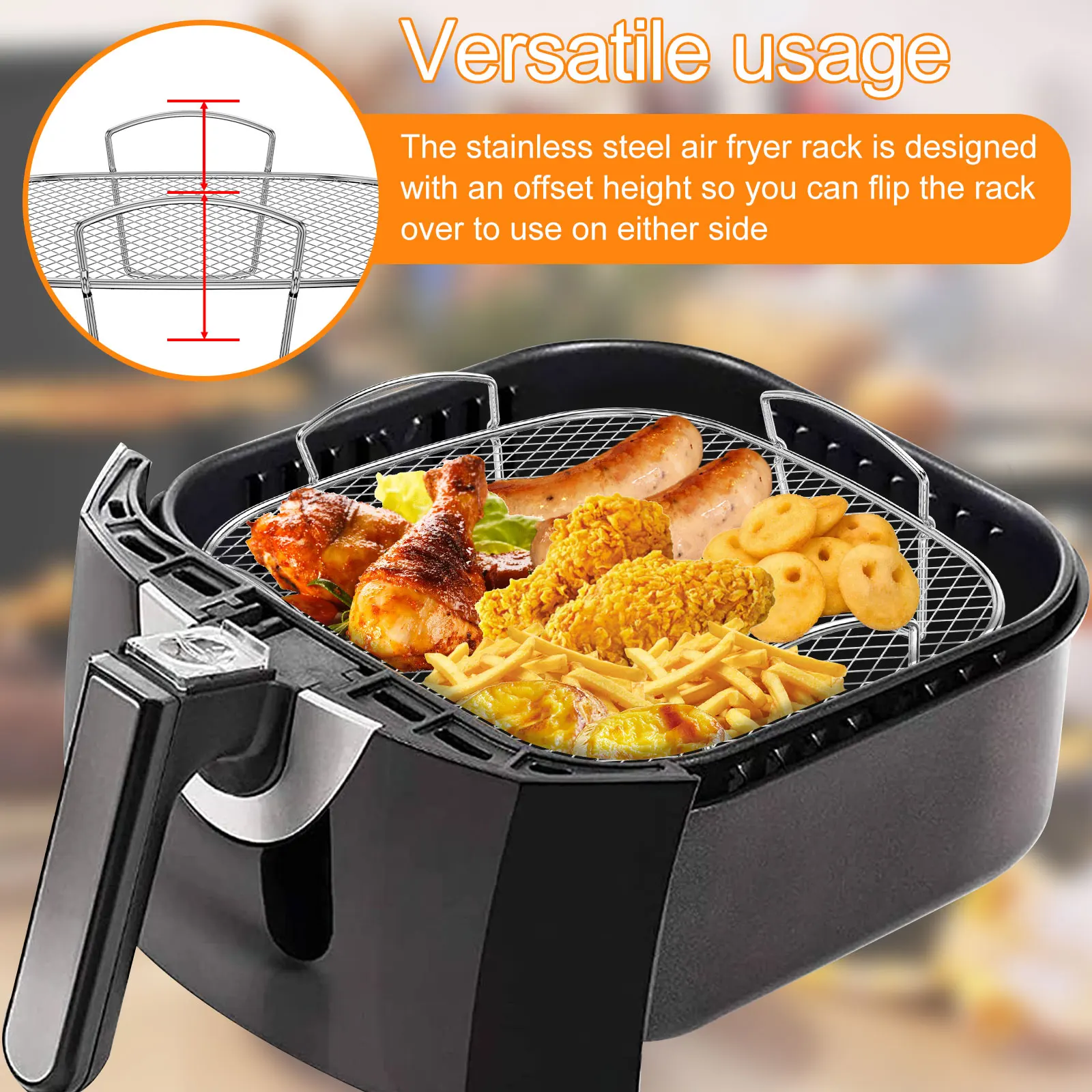 Multifunctional Roasting Rack Compatible Airfryer Dehydrator BBQ Rack Steamer Roasting Cooking Tools for Air Fryer Accessories