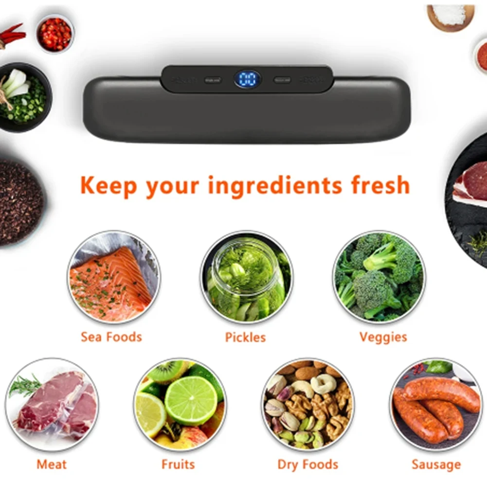 [HOT!A24R】 Vacuum Sealer Packaging Machine With Free 10Pcs Vacuum Bags Household Vacuum Food Sealing EU Plug