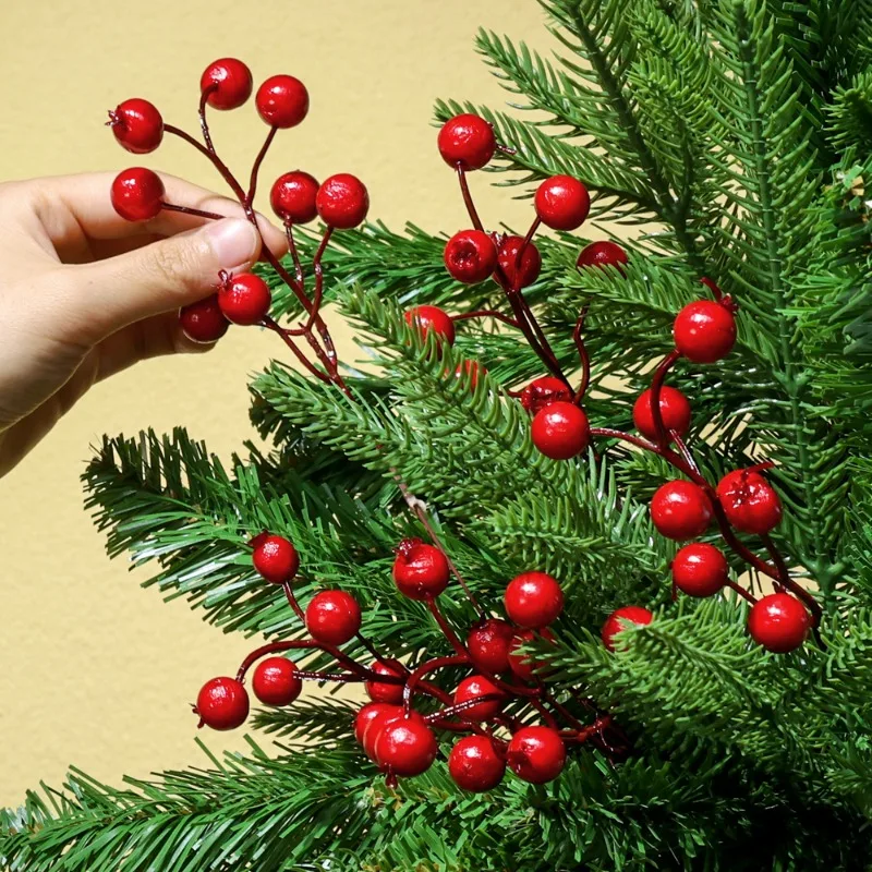 10/1Pcs Christmas Simulation Berry Artificial Red Berries Stems 8 Heads Fake Flowers for Christmas Tree DIY Wreath Decoration