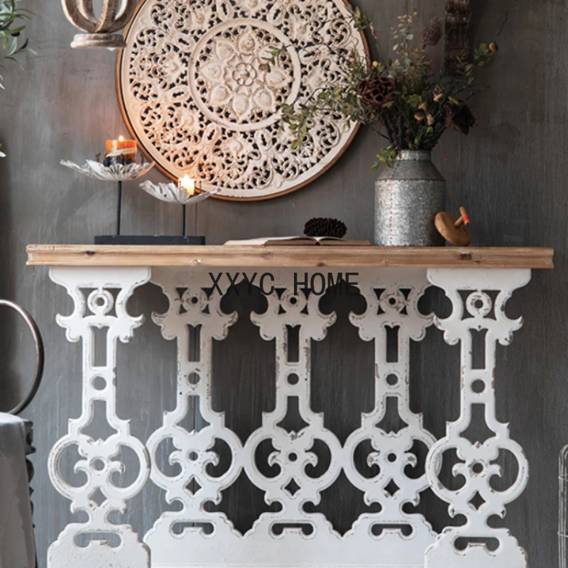 

Side Table Console Tables Decorative Table Distressed Desk Storage Rack