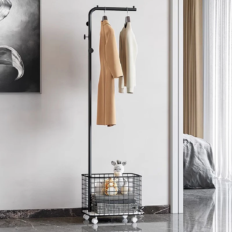 Corner Movable Coat Racks Hat Basket Display Wheel Drying Wall Entryway Clothes Rack Shelf Arara De Roupa Space Saving Furniture