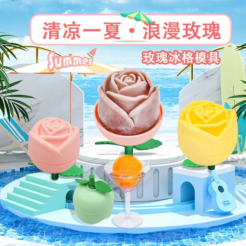 

Rosa Ice Cream Mould Grid Tray Ice Making Chocolate Mold Cube Silicone Summer DIY Drink Cool for Tea Milk Wine Coffee