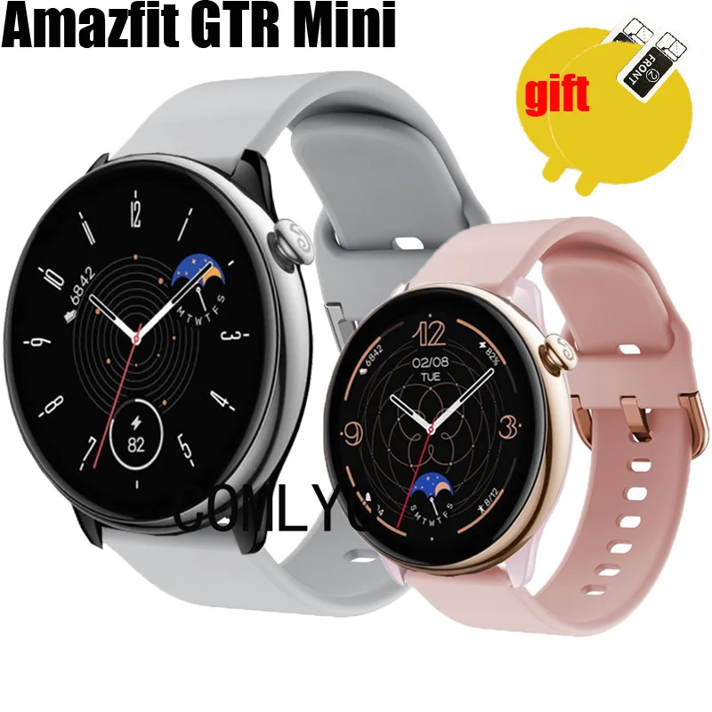For Amazfit GTR Mini Strap Band Smart Watch Sports Quick Release Soft Bracelet Screen protector Film
