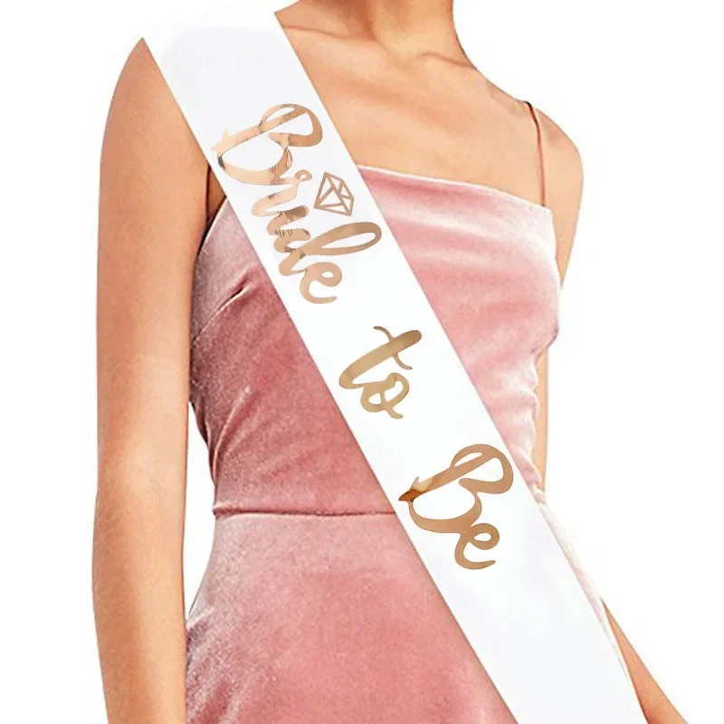 New Wedding Decoration Bridal Shower Veil Team Bride To Be Satin Sash Balloon Bachelorette Party Girl Hen Party Decoration Suppl