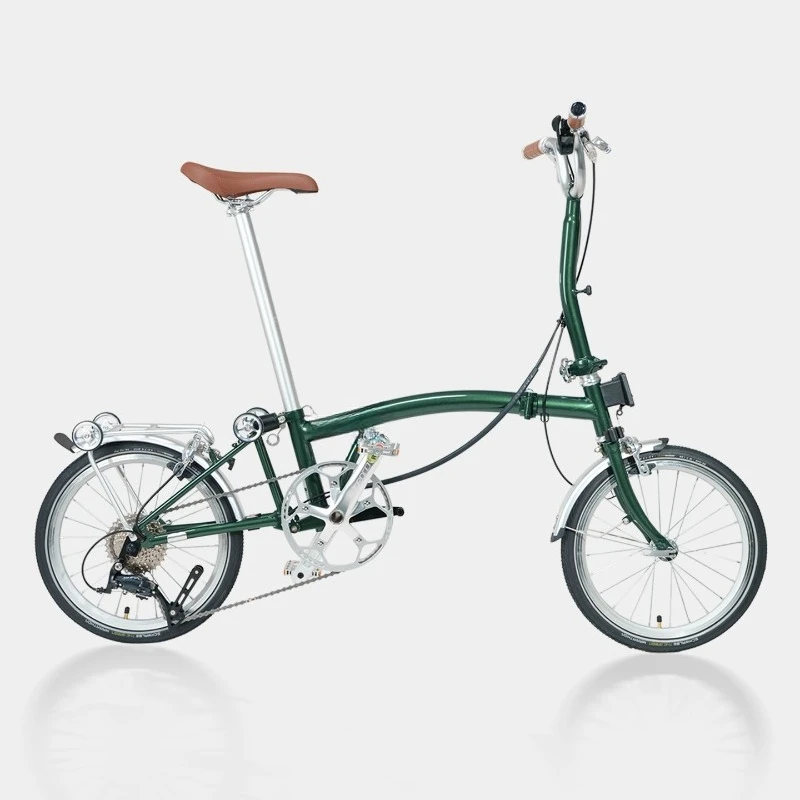 Triple Folding Bike Adult Ultra Light Portable Retro 16 Inch 9 Speed Commuter Bike