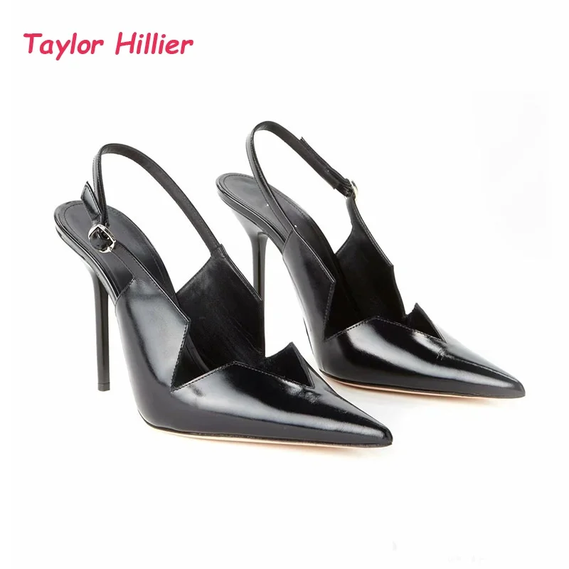 

Cutout Pointed Toe Slingback Pumps Women Chic Non-slip Stiletto Heels Ladies Classy Ankle Buckle Formal Party Shoes