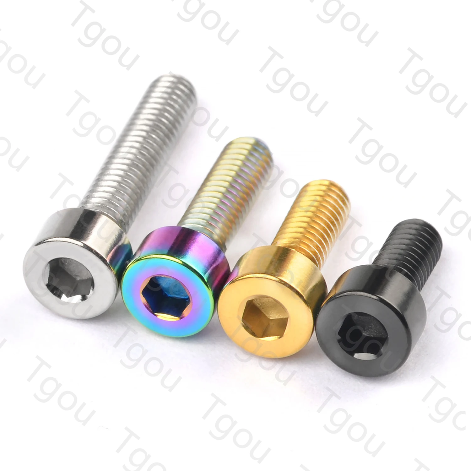 Tgou Titanium Bolt M4x10/12/15/20mm Hex Screw for Bicycle Limit Tension Bolts Slingshot 8pcs