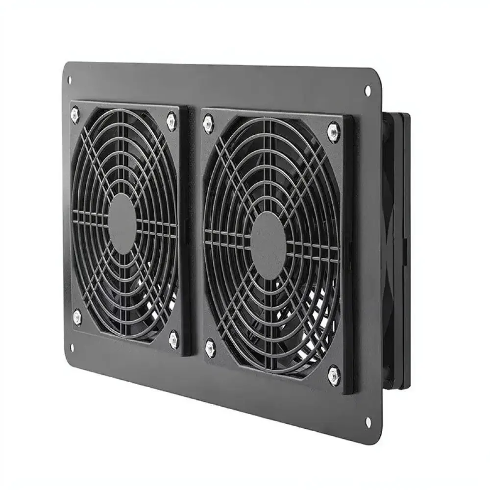 For For Besyuan Solar Powered Dual Fan Ventilator Kit 25W Panel For Rv Greenhouse Outdoor Air Cooling Exhaust System