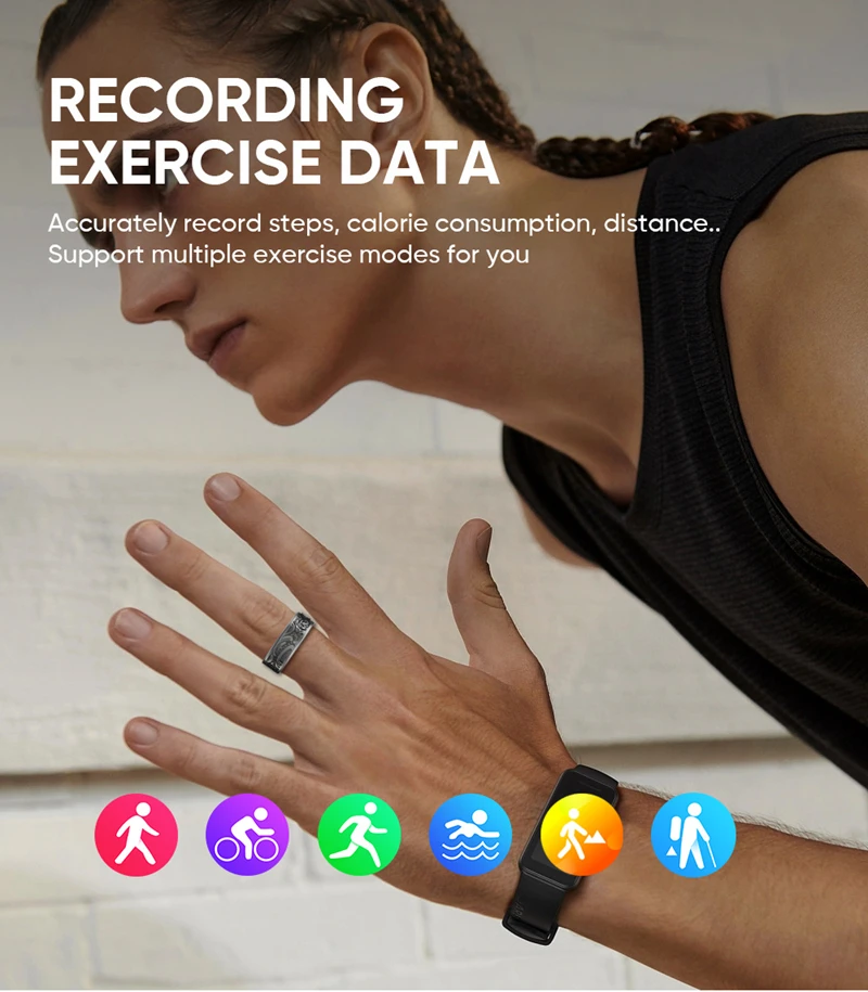 

W9 Retro Style Smart Ring Heart Rate Blood Pressure Blood Oxygen Sleep Monitoring Step Exercise Family and Friends Share