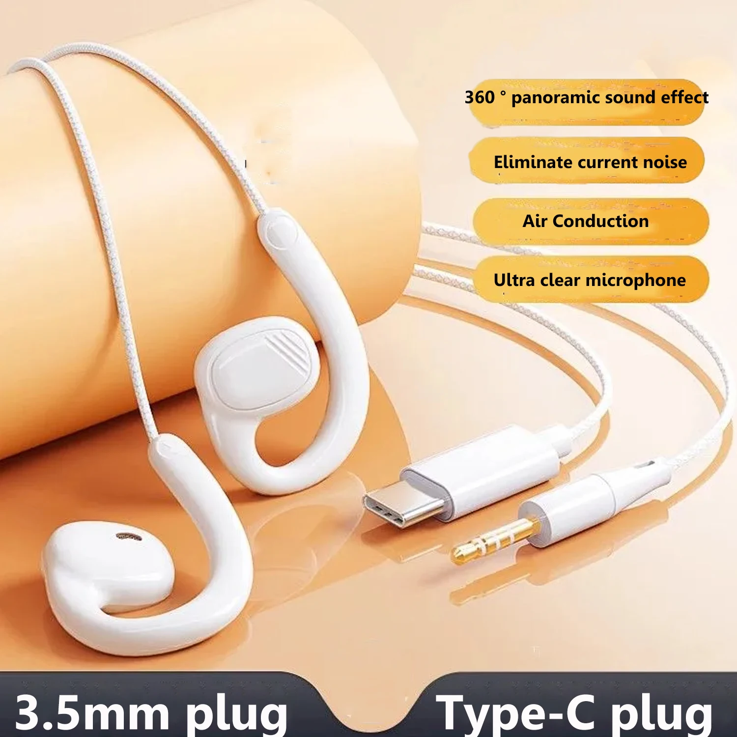 سماعات أذن سلكية مقاس 3.5 ملم، سماعة ألعاب خفيفة الوزن مع ميكروفون للمكالمات عالية الدقة، سماعات رأس مريحة للارتداء