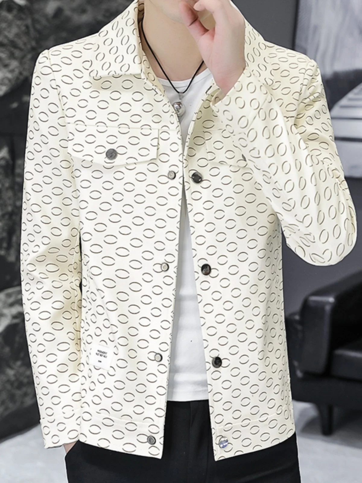 

Slim Fit Casual Jacket Men's Fashion Autumn Thin Ins Trendy Workwear Stylish Korean Version Top Shirt
