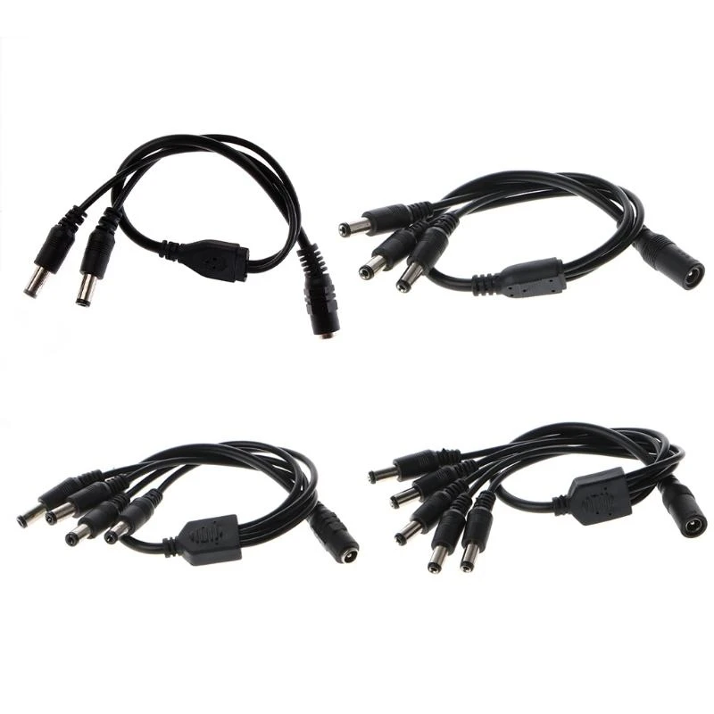 1 Female to 2/3/4/5 Male Plug 5.5x2.1mm Port 12V for DC Power Adapter Splitter C L43B