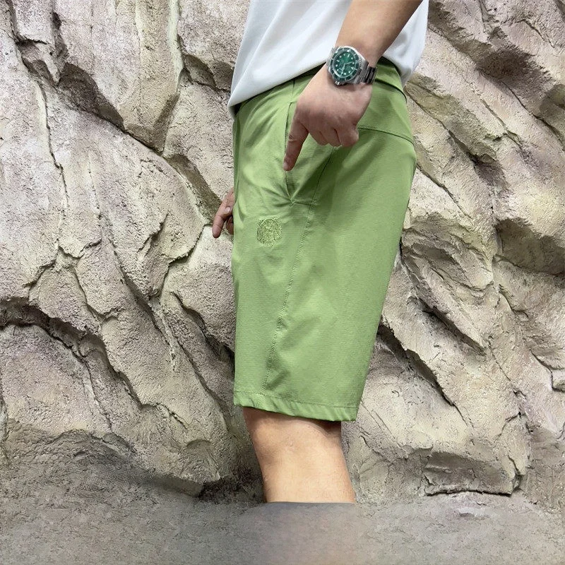 

Мужские брюки для улицы, летние повседневные, износостойкие, с текстурой, вышивкой, молодежные и династические, чистый цвет