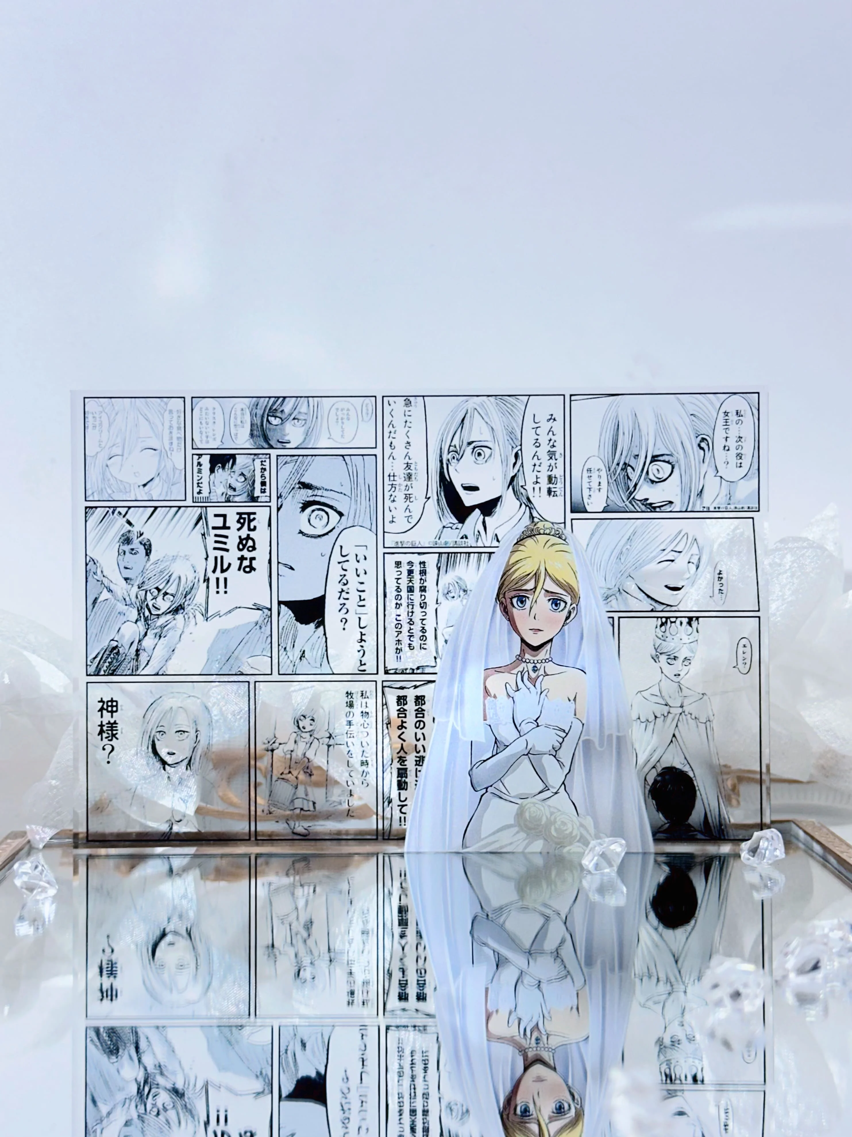 Anime  Attack On Titan Figure Eren Jaeger Comic Acrylic Brick Stand Desktop Ornament Toys Fans collect gifts