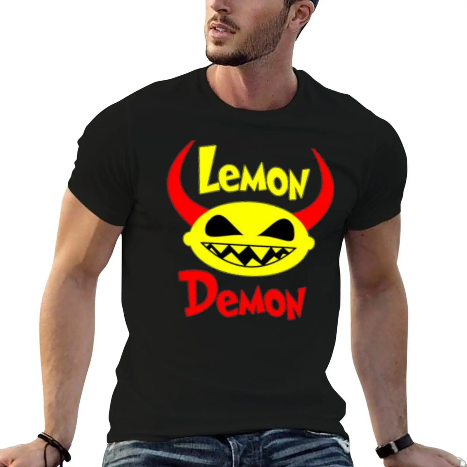 LEMON DEMON T-Shirt Basic Casual Short Sleeve Cotton Shirt