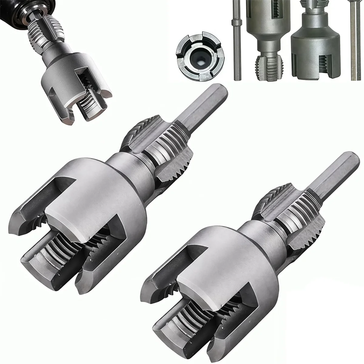 ABNJ Integrated Internal & External Pipe Threading Tool, Electric Drill Compatible Pvc Pipe Threader Kit, 3/4inch