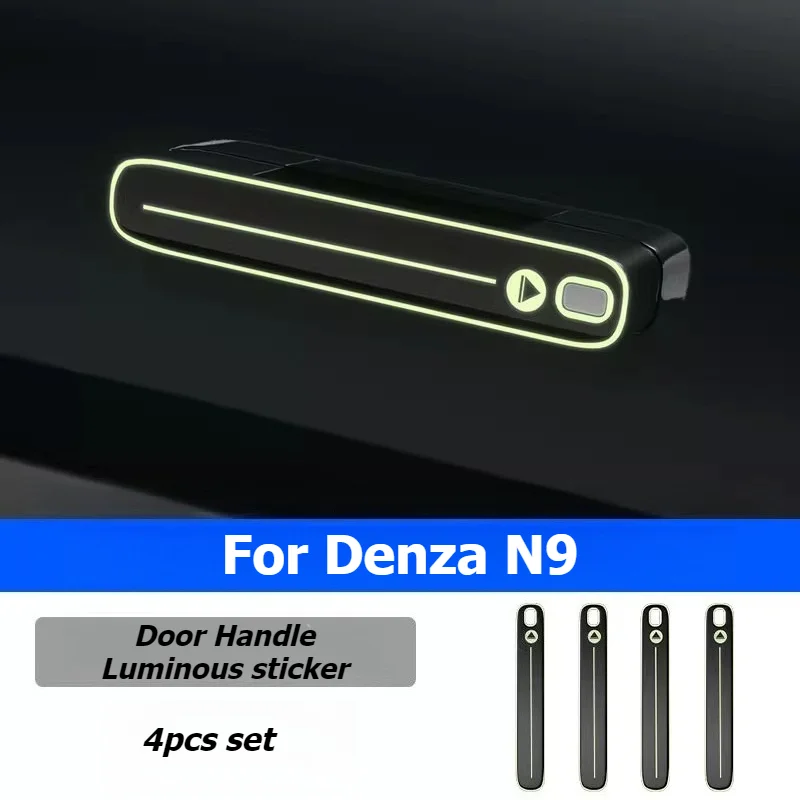 ل Denza N9 N8L مقبض الباب مضيئة ملصق مقبض الباب تذكير المضادة للخدش حماية الشارات ديكور اكسسوارات السيارات الخارجية