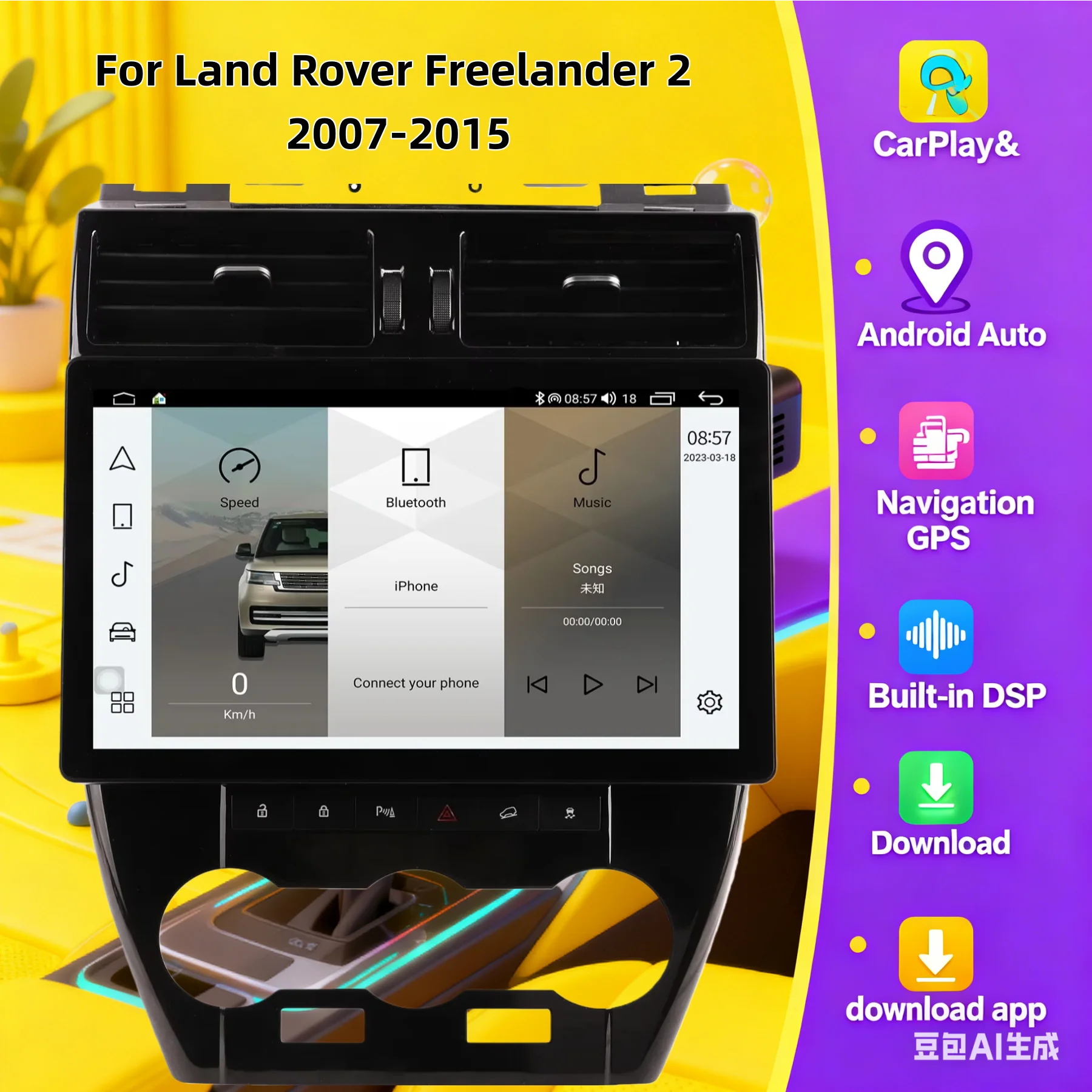 Android Multimedia Player For Land Rover Freelander 2 2007-2015 Carplay GPS Car Radio CarPlay Navigation Stereo Player Screen