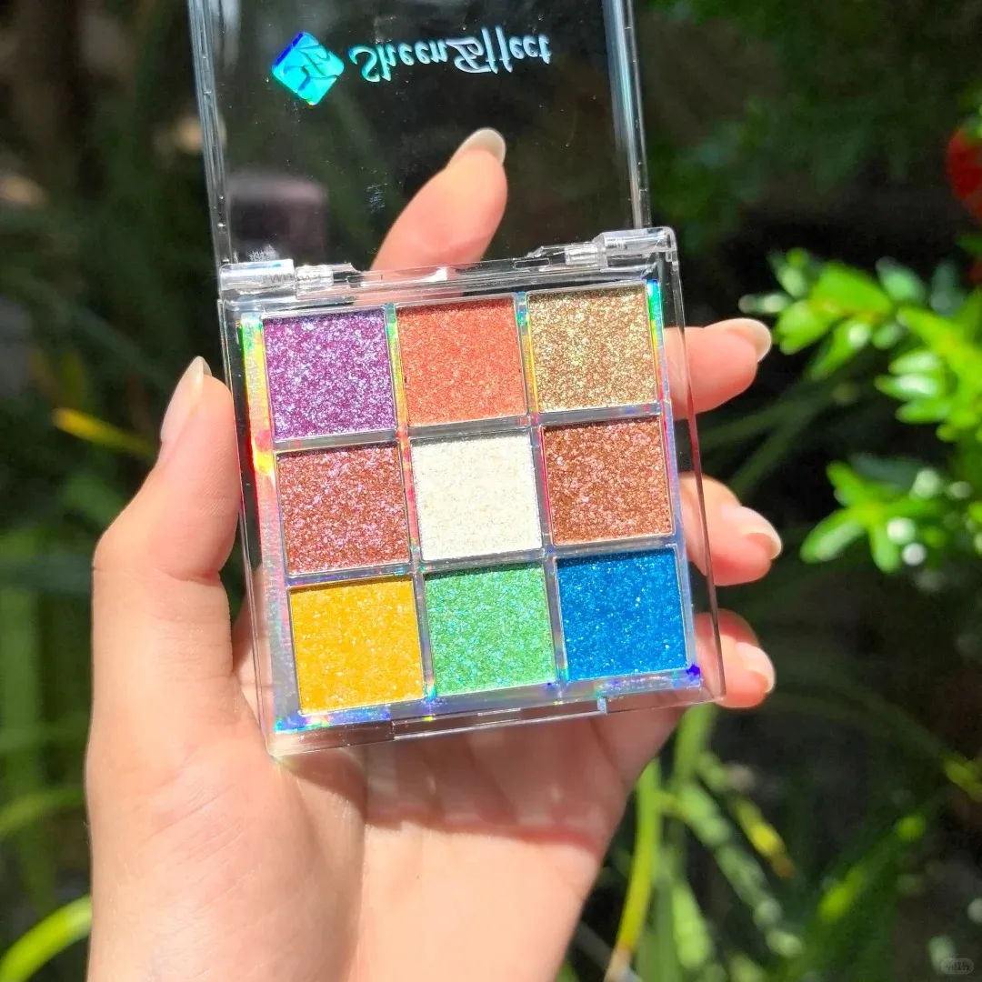 لوحة ظلال عيون شين إفكت مكونة من 9 ألوان، ظلال عيون رقيقة ولامعة