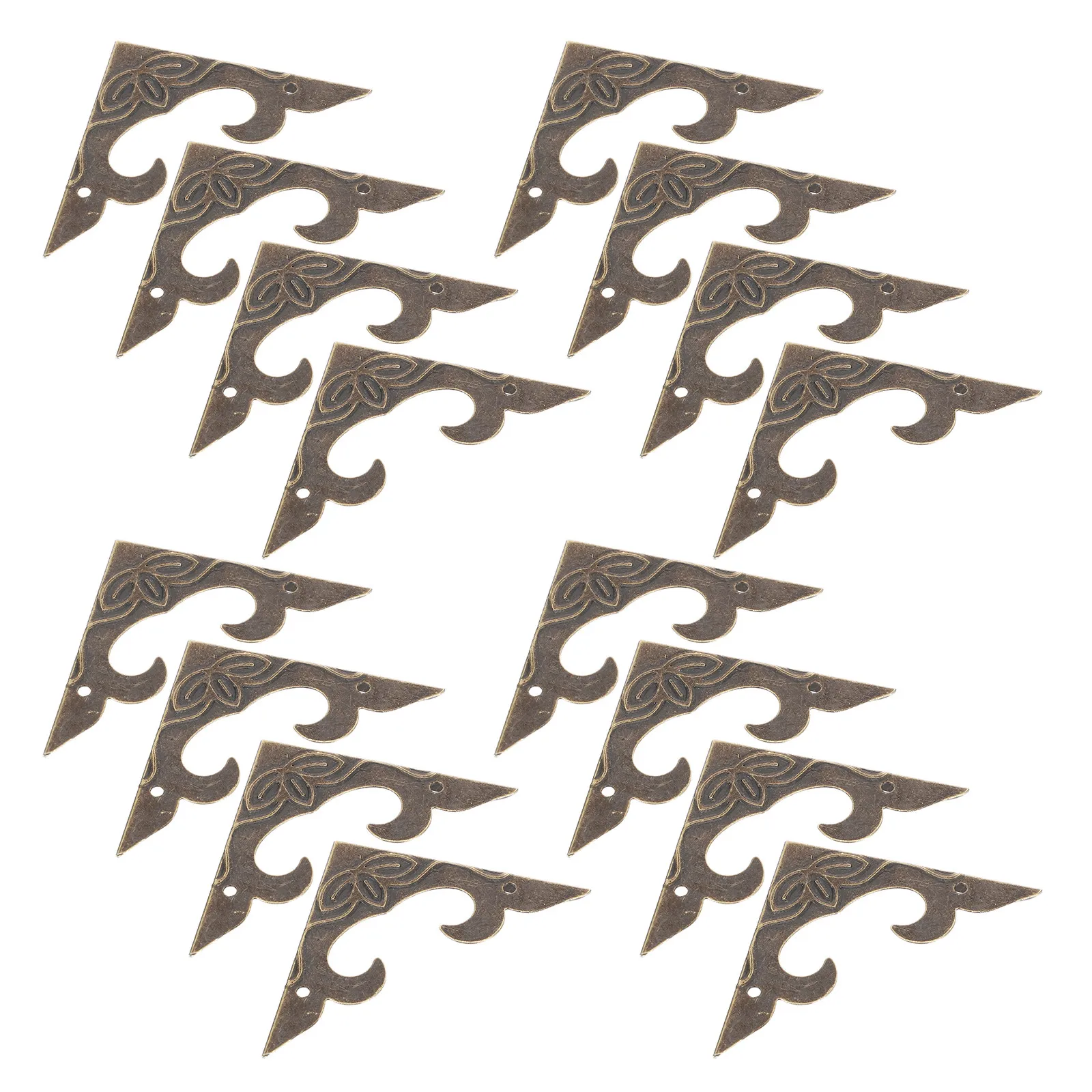 24Pcs Style Metal Corner Guards for Wood Furniture Boxes Photo Frames Retro Table Edge Cover Decorative Corner Protector