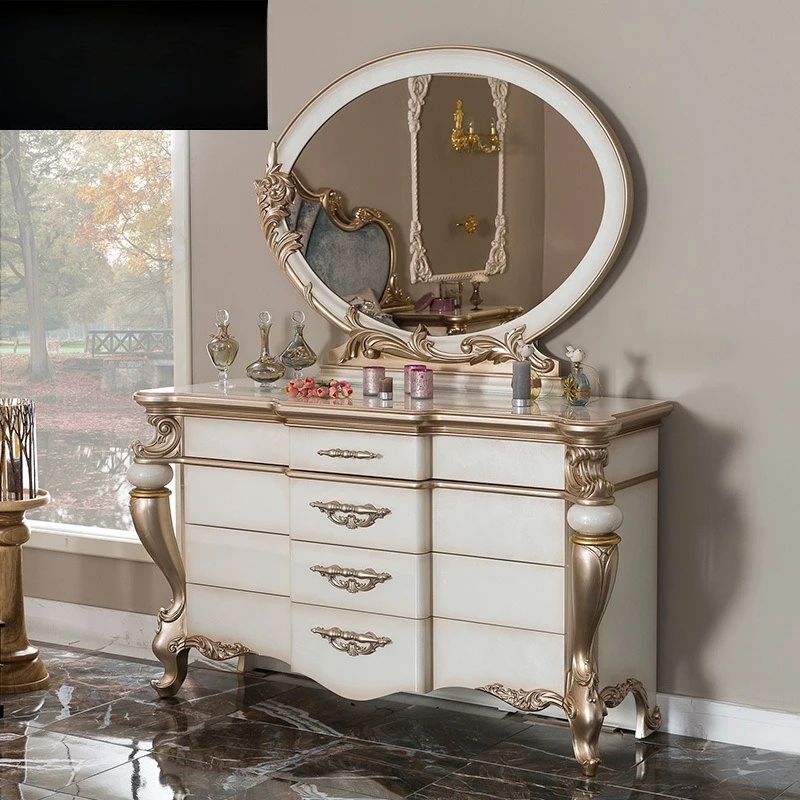 European luxury birch dresser dresser mirror combination large apartment porch locker neoclassical furniture