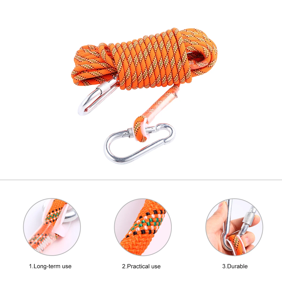 

10M Safety Rope Climbing High Strength Polyester Waterproof Stain Resistant Outdoor Sling Gear Tight Knitting