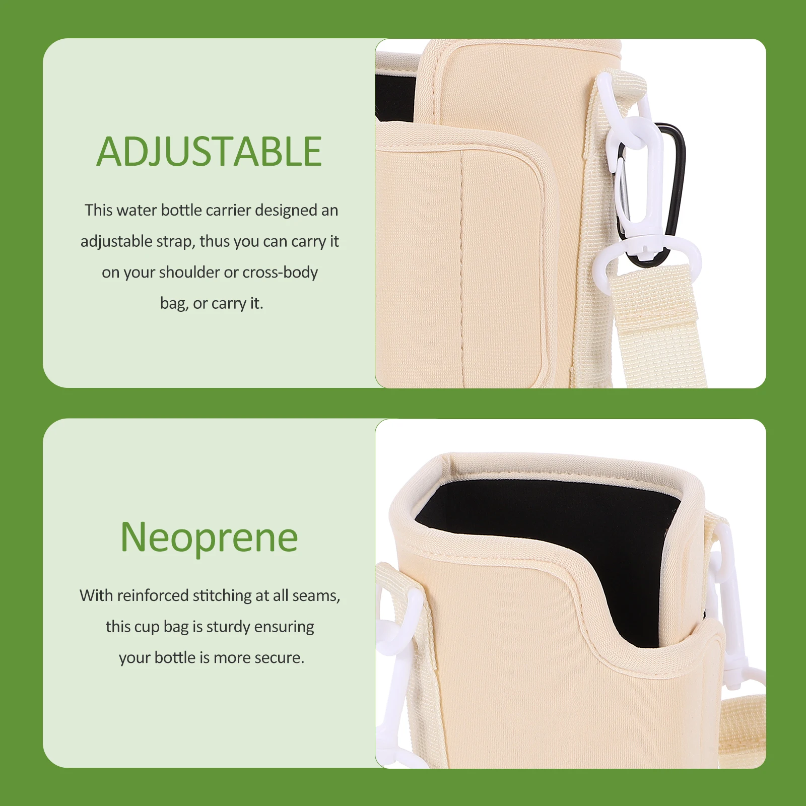 

Water Bottle Holder Neoprene Portable Durable Adjustable Shoulder Strap for Travel Outdoor Use Water Bottle Holder