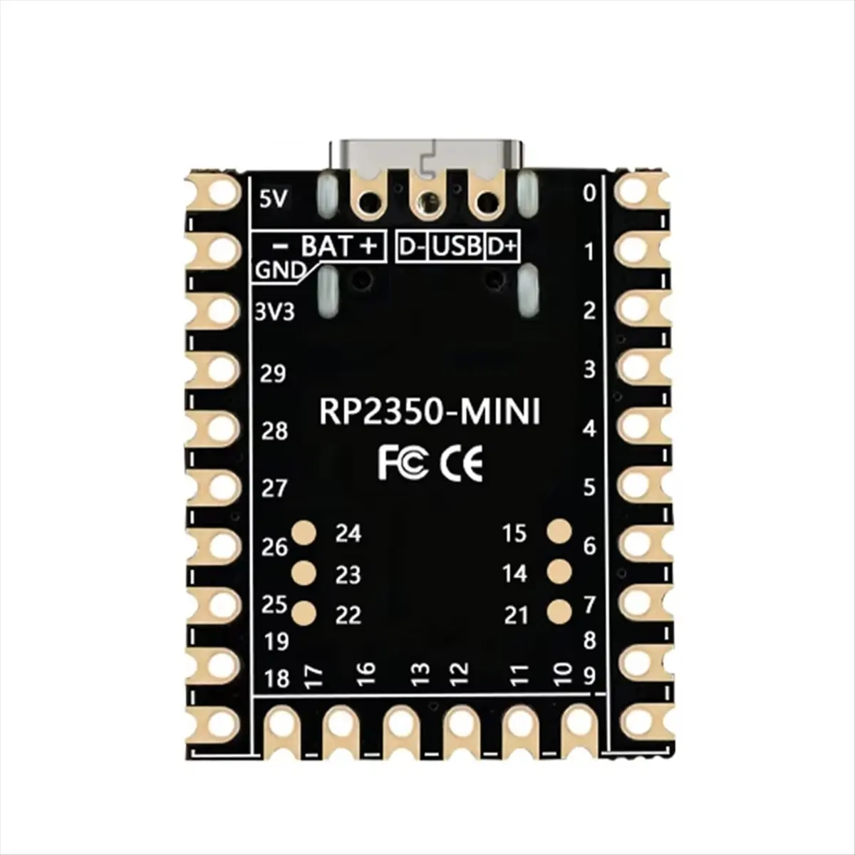 For 2 RP2350 Chip Mini Development Board Dual Arm -M33/Dual Hazard3RISC-V 150 MHz Type-C